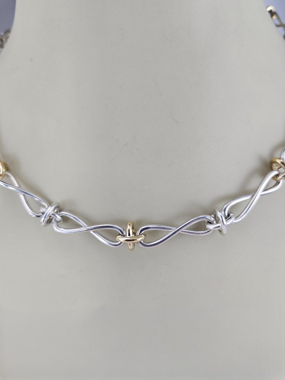 Tiffany & Co. Paloma Picasso Sterling Silver 18K Infinity Knot Necklace #25599 - Picture 7 of 7